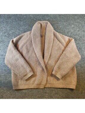 Barefoot Dreams CozyChic Shawl Collar Cardigan Camel Brown Plus 1X QVXCC1381